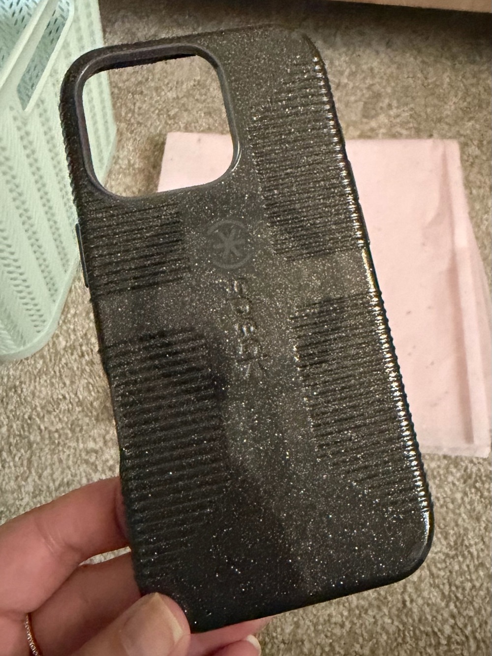speck Black Glitter Rugged Grip Phone Case